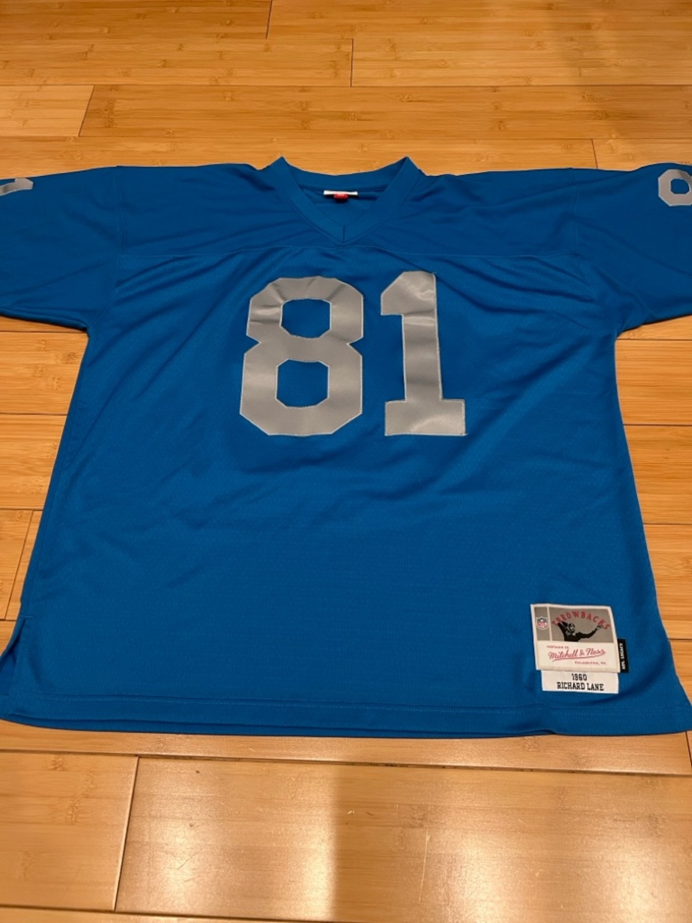 Detroit Lions Richard Lane #81 Mitchell&Ness Blue 1960NFL Legacy Jersey 52(2XL)